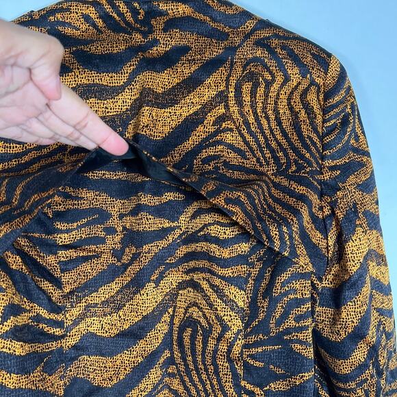 Carlisle Women's Zebra Print Asymmetrical Zip Moto Jacket 6 Yellow Black Outdoor - Picture 8 of 10